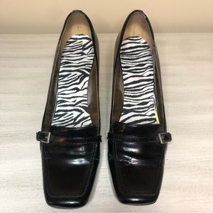 NINE WEST Black High Heel Leather Dress Shoes Size 8